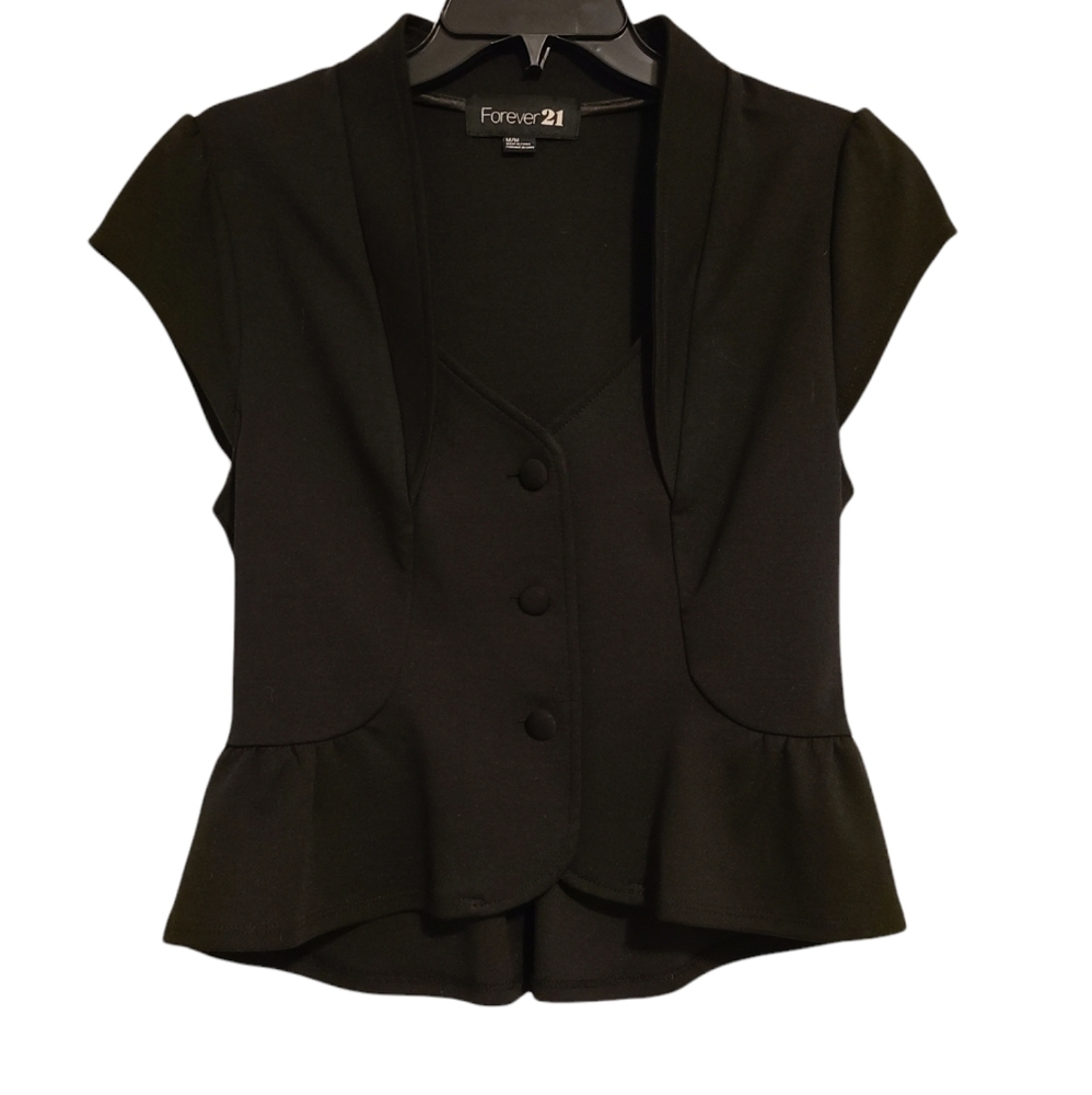 Black ruffled top